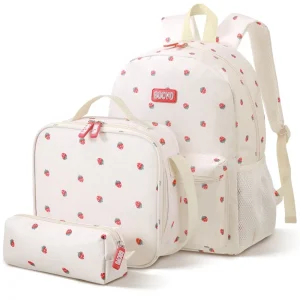 3-Piece Girls Backpack Set With Lunch Box