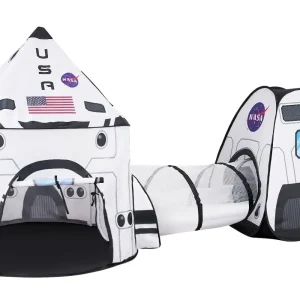3-Piece Rocket Ship Kids Play Tent With Tunnel