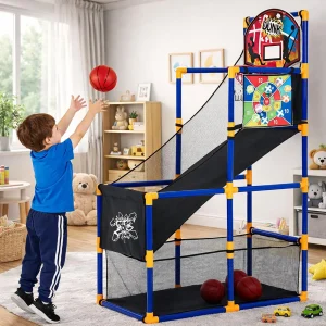 2-In-1 Kids Basketball Arcade Game Set